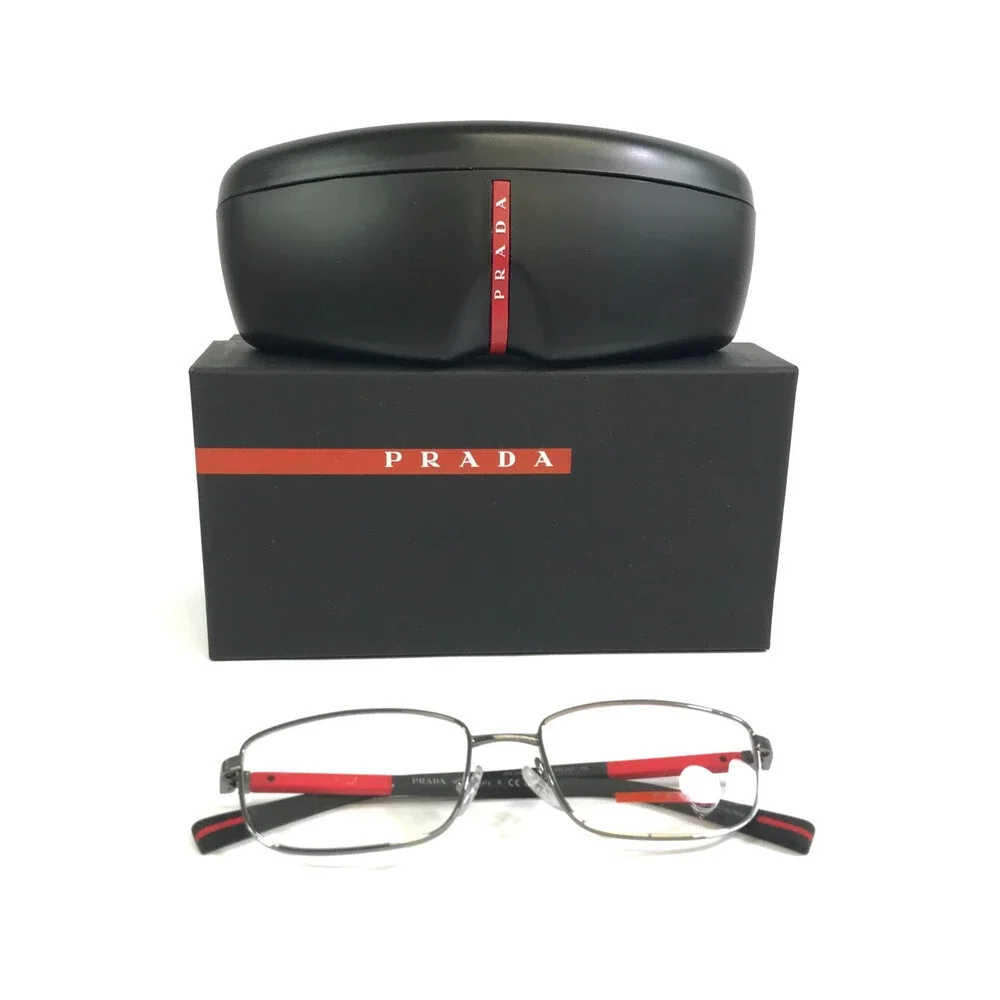 Prada Linea Rossa Eyeglasses Frames VPS50S 5AV-1O1 Gunmetal Rubberized 55-17-145
